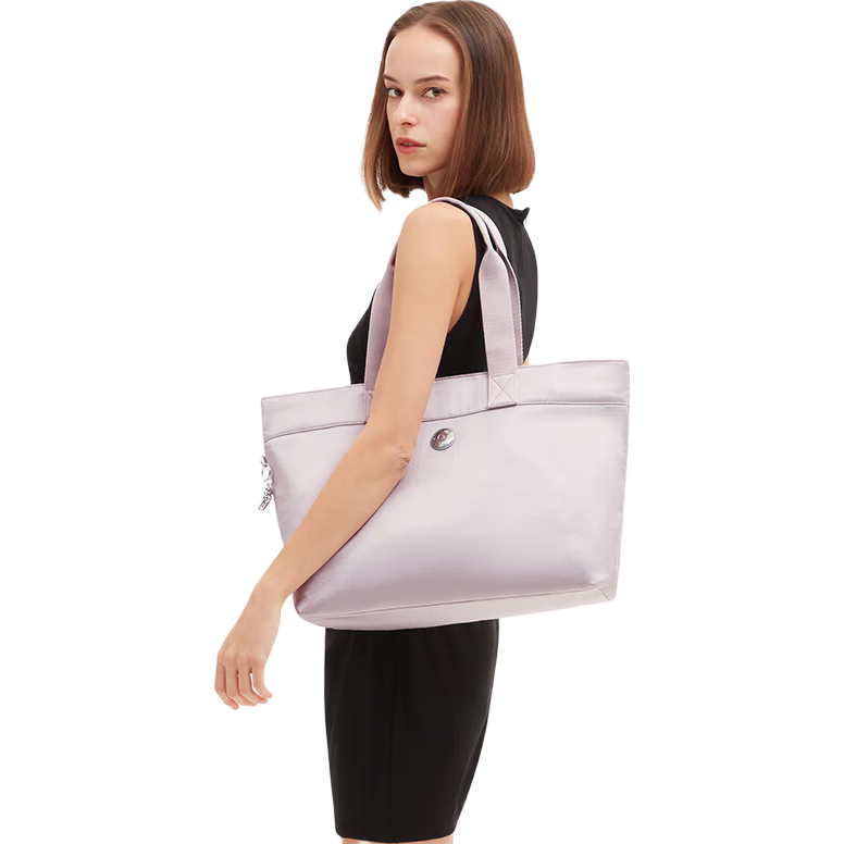 Kipling COLISSA Shimmer Silver Tote Bag Commuter Laptop Bag Crossbody Bag Birthday Gift