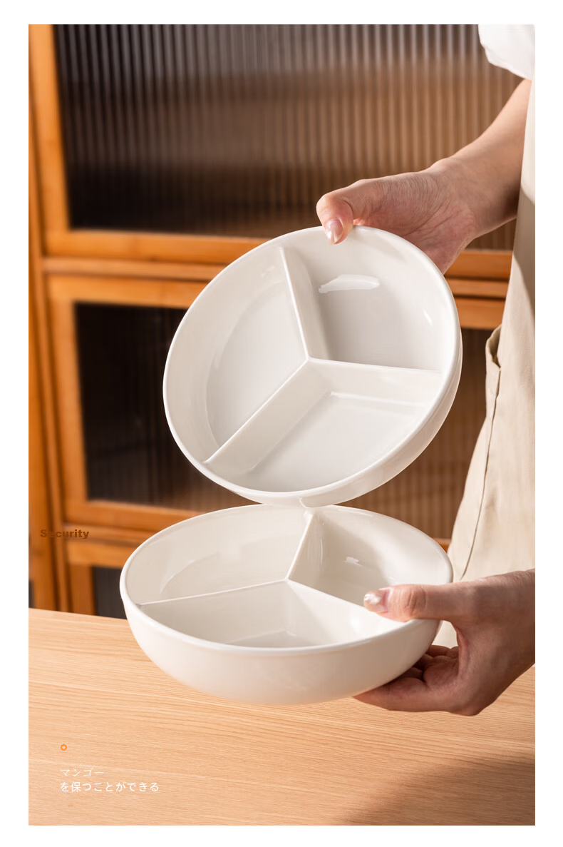 Newair Ceramic Rice Cooker Inner Steamer Basket Three-Compartment Round Steaming Tray Baby Food Steamer Stir-Fry Pot Steaming Bowl Insert 10