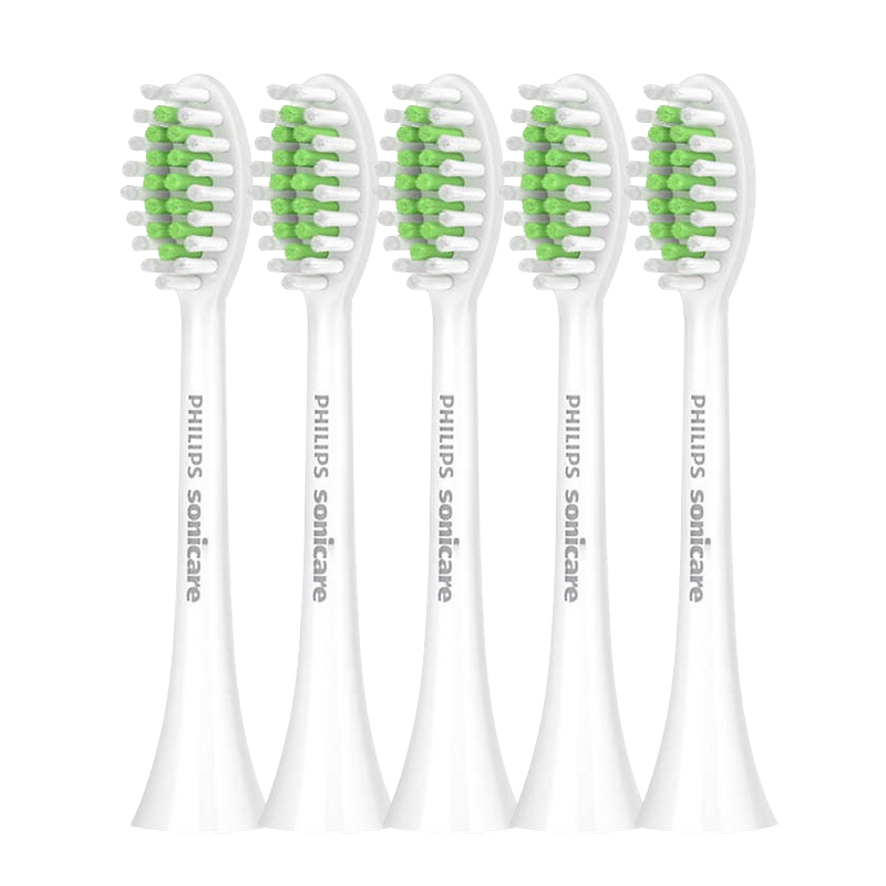 PHILIPS Electric Toothbrush Heads HX2471/HX2461/HX2431/HX2571, Small Feather Brush Handle, Whitening, Pack of 5, HX2035/02
