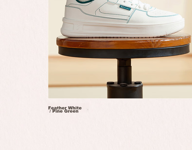 361° Men's Casual Shoes Qinghe 2 New Stylish Versatile Thick-Soled Comfortable White Sneakers 672636618-1 35