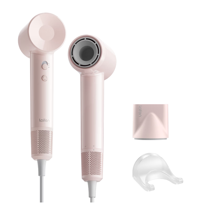 Laifen High-Speed Hair Dryer Fast Drying Hair Care Home Use Negative Ion Hair Dryer SE Lite Pink + Nozzle + Stand Birthday Gift