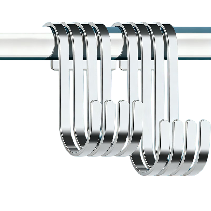 Chao Ji Premium Stainless Steel S-Shaped Hook for Hanging Sausages, Cured Meats, Salted Chicken and Duck, No-Drill S-Hook