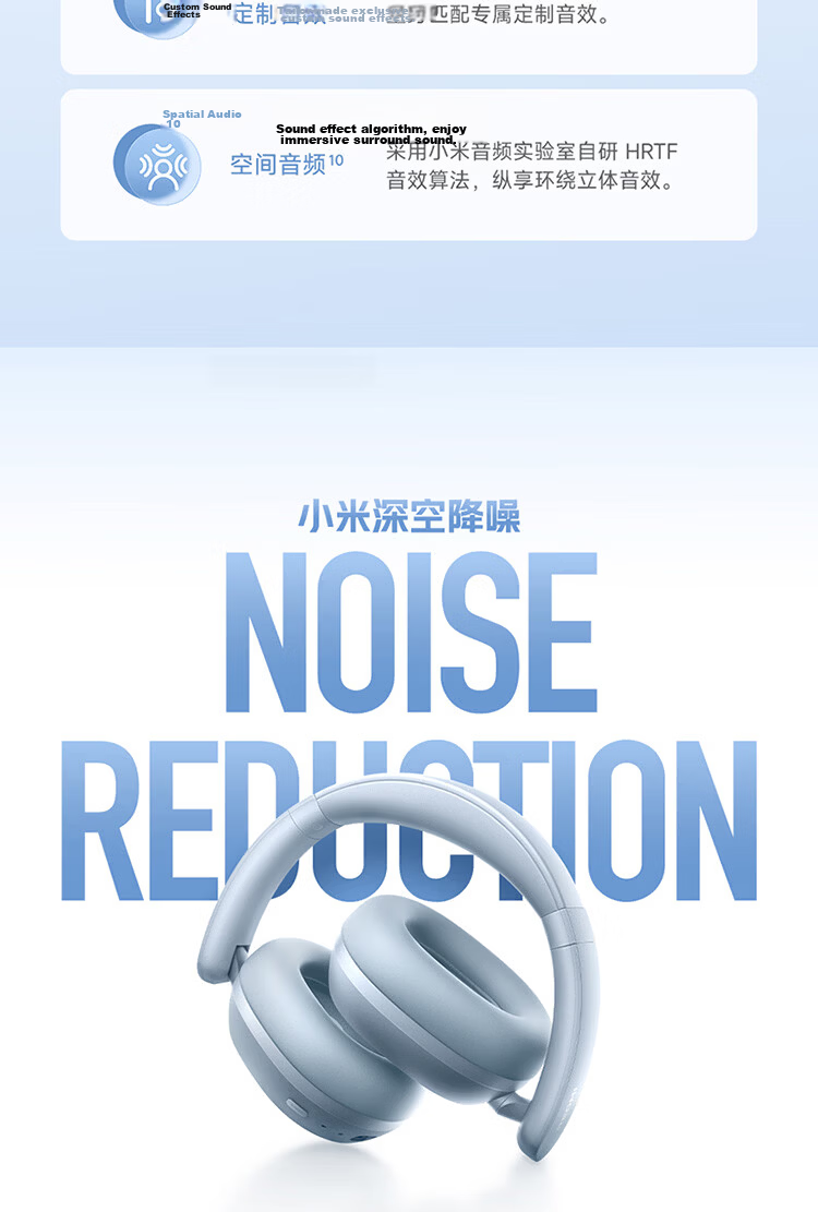 MI REDMI Over-Ear Bluetooth Headphones with Active Noise Cancellation, Comfortable Fit, Long Battery Life, Compatible with Mi Ecosystem And Apple/Huawei Phones, Jazz Blue 14