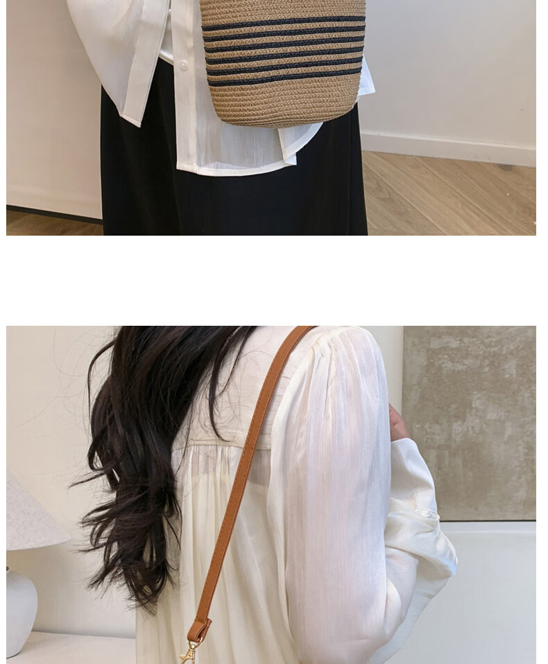 Love Sea Woven Crossbody Bag for Women Straw Bucket Beach Bag Birthday Gift for Girlfriend Wife Premium Feel 15