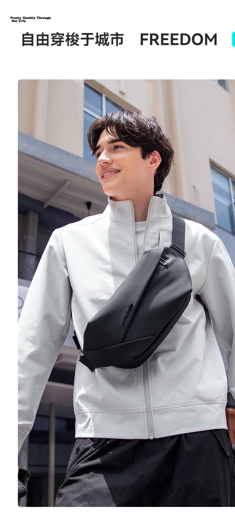 MARK RYDEN Men's Fashion Casual Crossbody Bag Magnetic Buckle Chest Bag Cycling Waist Bag Large Capacity Phone Bag MR512 7