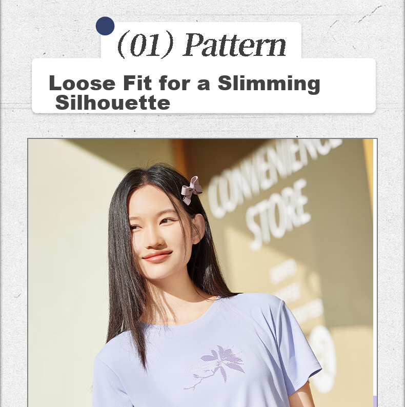 361° Women's Short Sleeve Spring Summer New Sports T-Shirt Quick-Dry Loose Casual Running Top 662624113-3 7