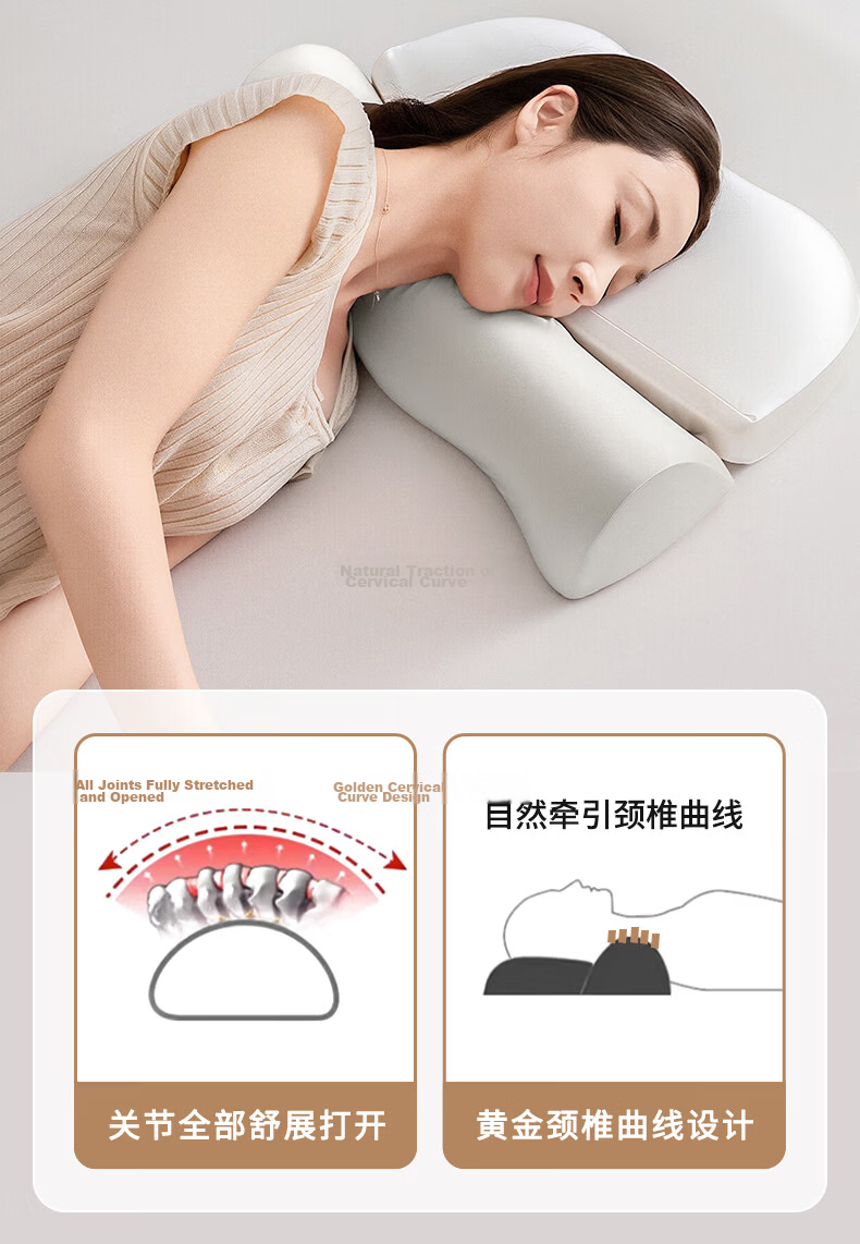 Grace Class A Ergonomic Neck Pillow for Adults Deep Sleep Removable Soft Cervical Memory Foam Pillow 35*50cm 13