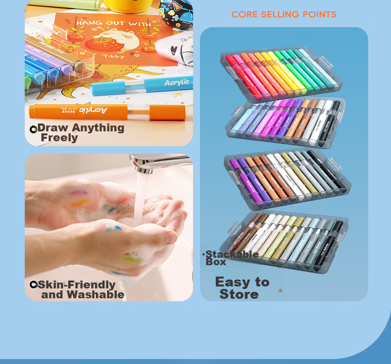 M&G Stationery, 24-Color Acrylic Markers, Miffy Stamp, Student And Children's Drawing Pens, Highlighters, Graffiti And Sketching Pens, Birthday And Graduation Gift, FPMT8110 4