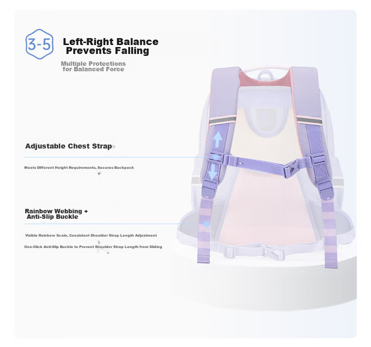 KALA·Y Cloud Backpack for Elementary Students Grades 1-3-6, Child Anti-Fall Load-Reducing Spine Protection Ultra-Light School Bag 5