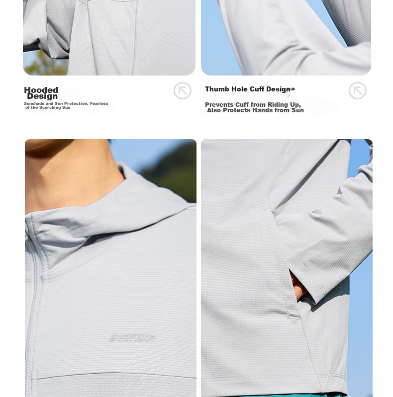 361° Men's New Sports Breathable UV Protection UPF100+ Jacket Summer 652624604D-6 13