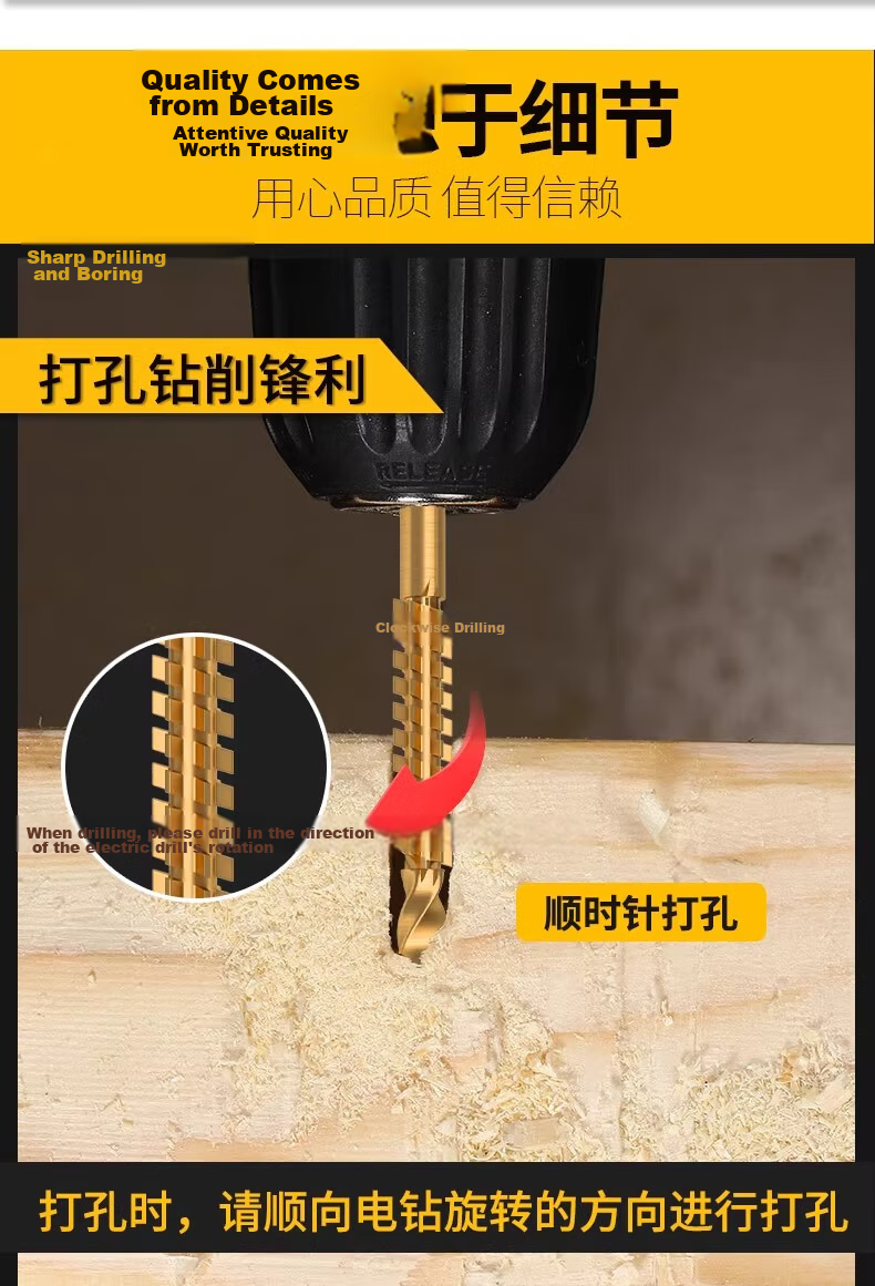 Yanran Multifunctional Serrated Twist Drill High-Speed Steel Saw Drill Combined Punch Slotting Serrated Drill Bit [6.5mm] 2 Pieces 3