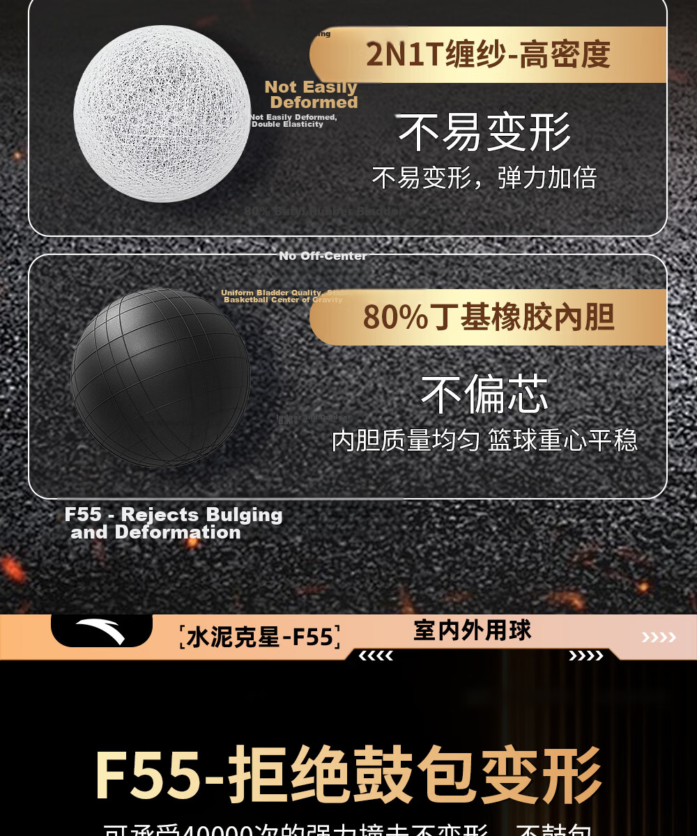 ANTA Basketball No.7 Dustproof Nemesis Game Ball for Adults, Children, and Youth, Indoor and Outdoor Non-Slip Wear-Resistant Standard Basketball 17
