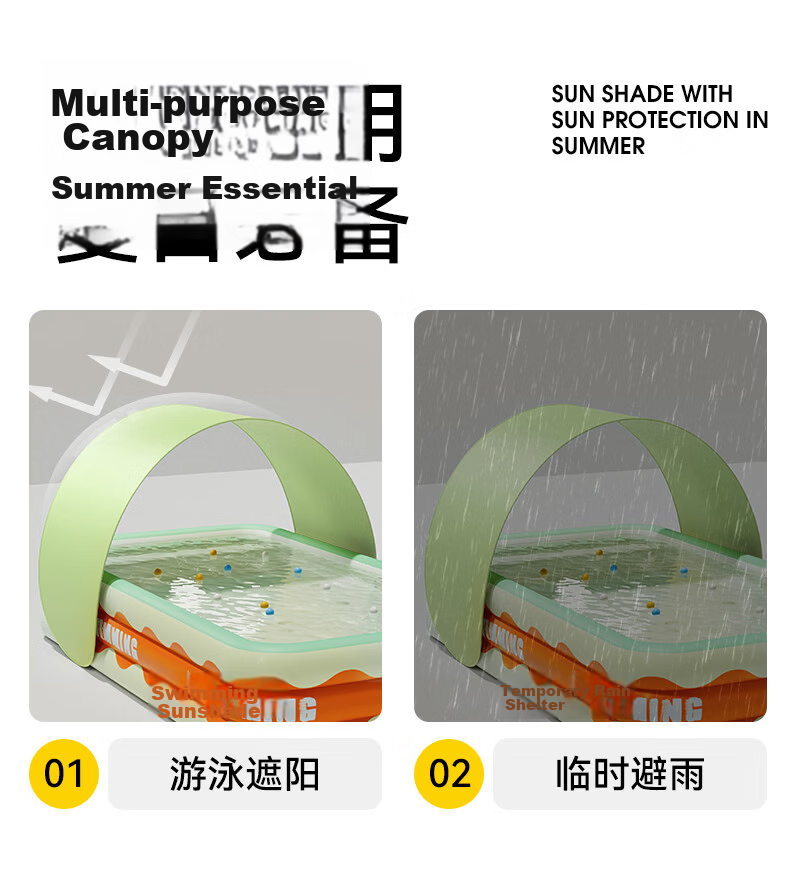COLORFUN Inflatable Swimming Pool Canopy Small Green 1