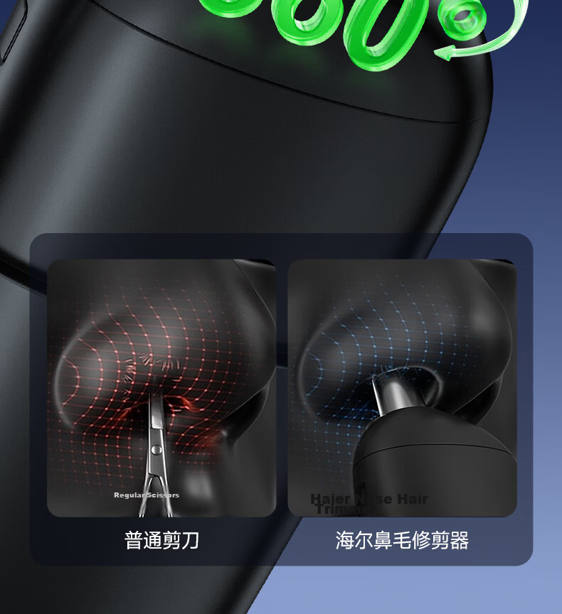 Haier Men's Nasal Hair Trimmer Painless Portable Rechargeable Nose Hair Cleaner Groomer Gift for Boyfriend and Father 10