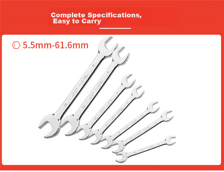 JETECH Open-End Wrench Mirror Polished Double Open-End Spanner High Hardness Dual-Purpose Wrench Automotive Repair Tool OWSF19-22 1