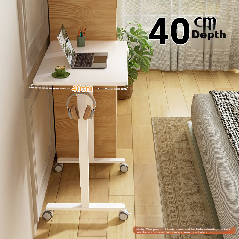 JOYSEEKER Skin-Feel Electric Height Adjustable Desk Small Space Mobile Office Desk Study Table 80x40cm Compact Size Desk