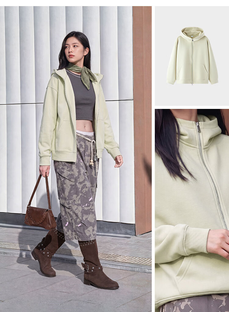Semir Forest Soft Cotton Women's Solid Color Loose Fit Casual Hoodie Jacket 2025 Autumn Mall Style 101525108008 5