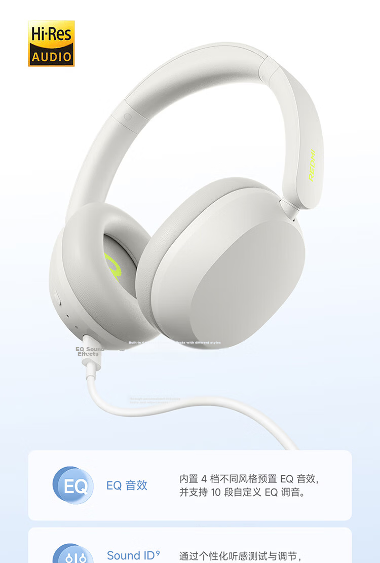 MI REDMI Over-Ear Bluetooth Headphones with Active Noise Cancellation, Comfortable Fit, Long Battery Life, Compatible with Mi Ecosystem And Apple/Huawei Phones, Jazz Blue 13