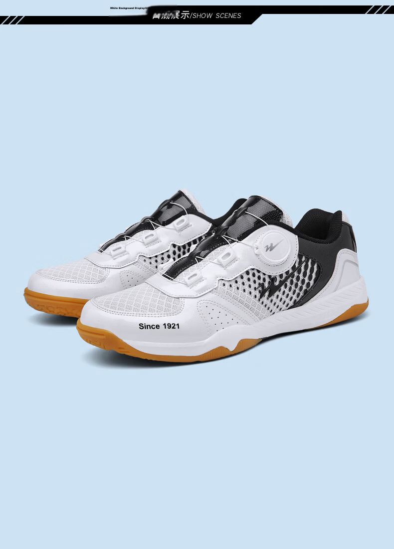 Shuangxing Badminton Shoes Unisex Adult Children Table Tennis Shoes Lightweight Sports Training Shoes White Blue (Dual Use for Badminton and Table Tennis) Size 41 18