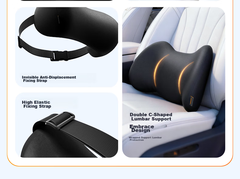 Huiduoduo Car Headrest Neck Pillow Memory Foam Cervical Pillow for Driver Seat Compatible with Tesla Mercedes-Benz 5