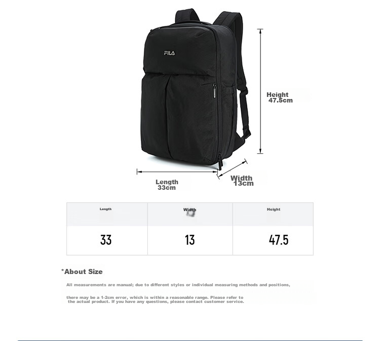 FILA Official Men's Backpack 2026 Summer Casual School Bag Dual-Shoulder Business Commuter Laptop Bag 7