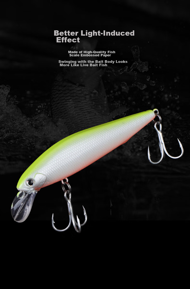 Xionghuo Lure Bait 5g Minnow Three-Pack Long-Casting Vibrating Sinking Lure Set for Bass Fishing, Versatile Artificial Bait for Sea Fishing 8