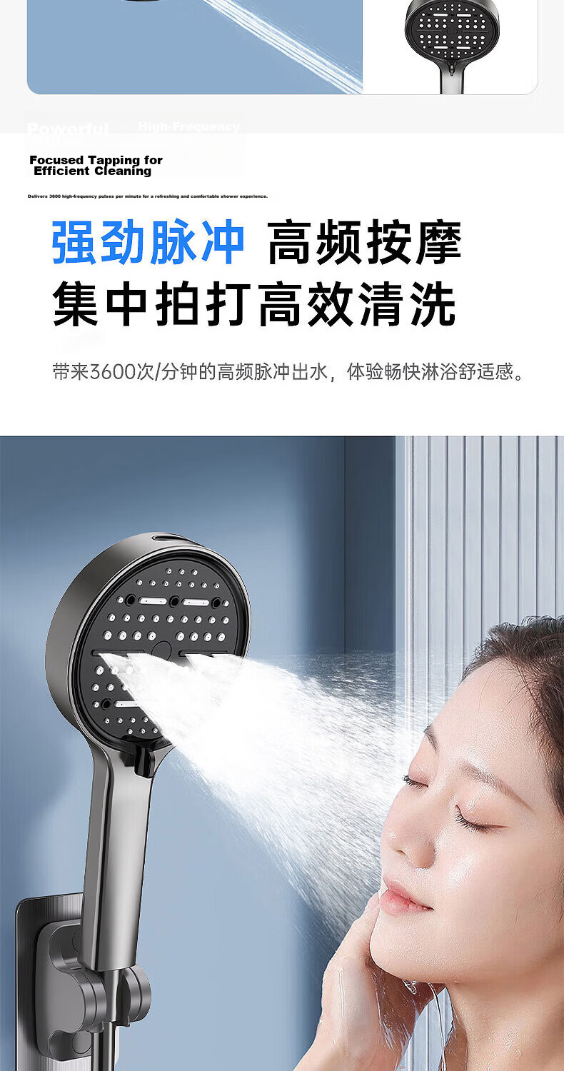 JROR [Seiko] Six-Mode High-Pressure Shower Head Large Panel Bathroom Showerhead 7