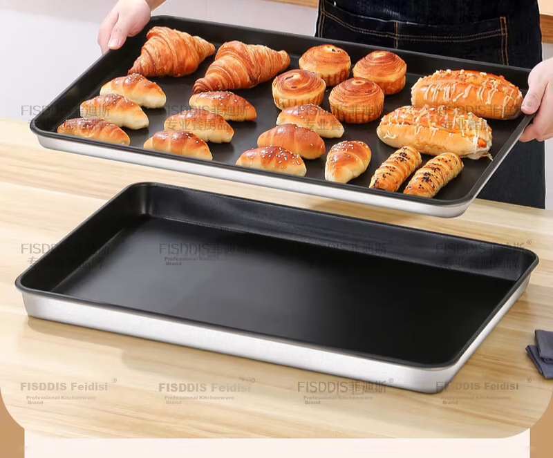 FISDDIS Premium Commercial Non-Stick Baking Tray 60X40X5 Oven Bread Cake Baking Mold Rectangular Pan 2