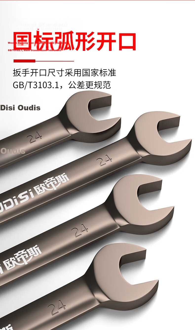Oudis Ratchet Wrench Set [8-18mm] 8-Piece Dual-Use Open-End Wrench Auto Repair Household Tool Set 10