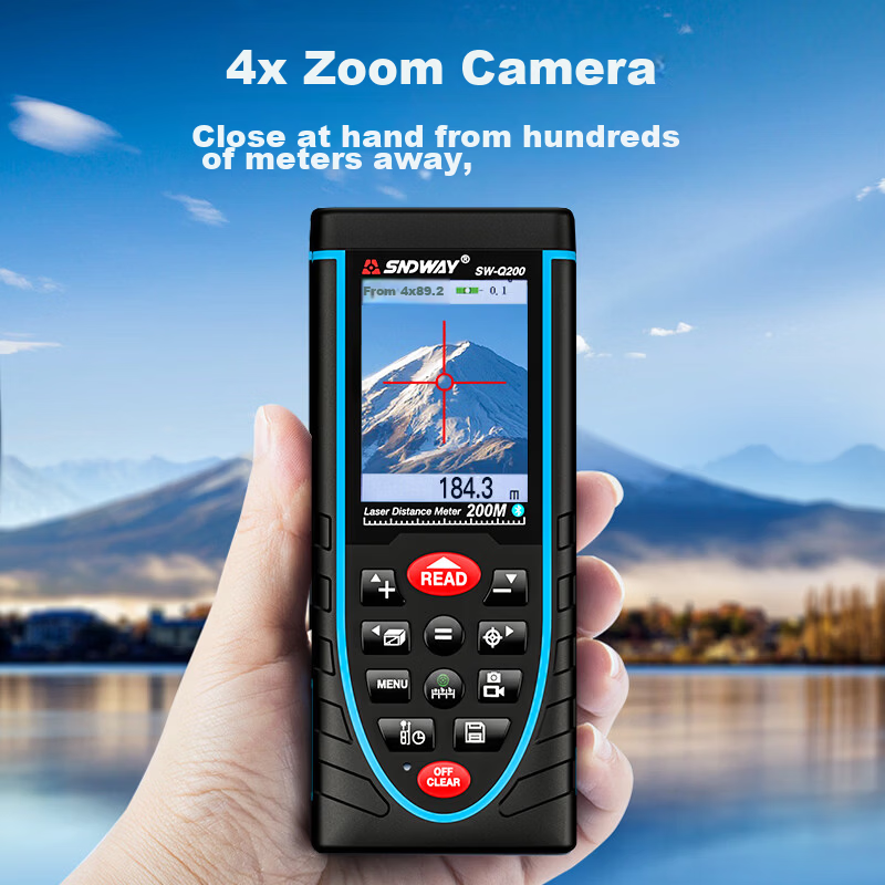 SNDWAY Laser Distance Meter Infrared High-Precision Electronic Ruler Outdoor Camera Surveying Mapping Room Measurement SW-Q200