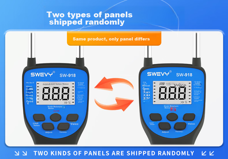 Suwei Grain Moisture Tester High Precision Humidity Detector Home Corn Rice Wheat Moisture Meter SW918 16