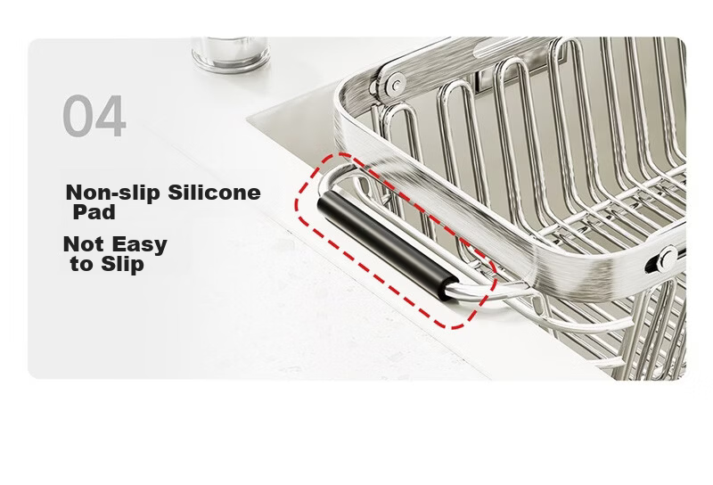 Submarine 304 Stainless Steel Kitchen Draining Rack Food Grade Sink Basket Dish Rack Telescopic Storage Rack 25