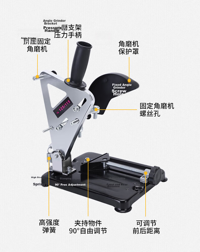 Chuke Angle Grinder Stand Multifunctional Cutting Grinder Polishing Machine Woodworking Table Saw 45-Degree Bracket Base 7