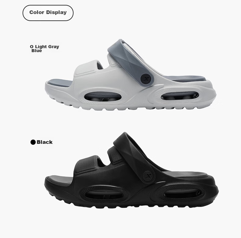 XTEP Men's Outdoor Sports Sandals Summer New Beach Slippers A012 Black Gray Size 38-39 14