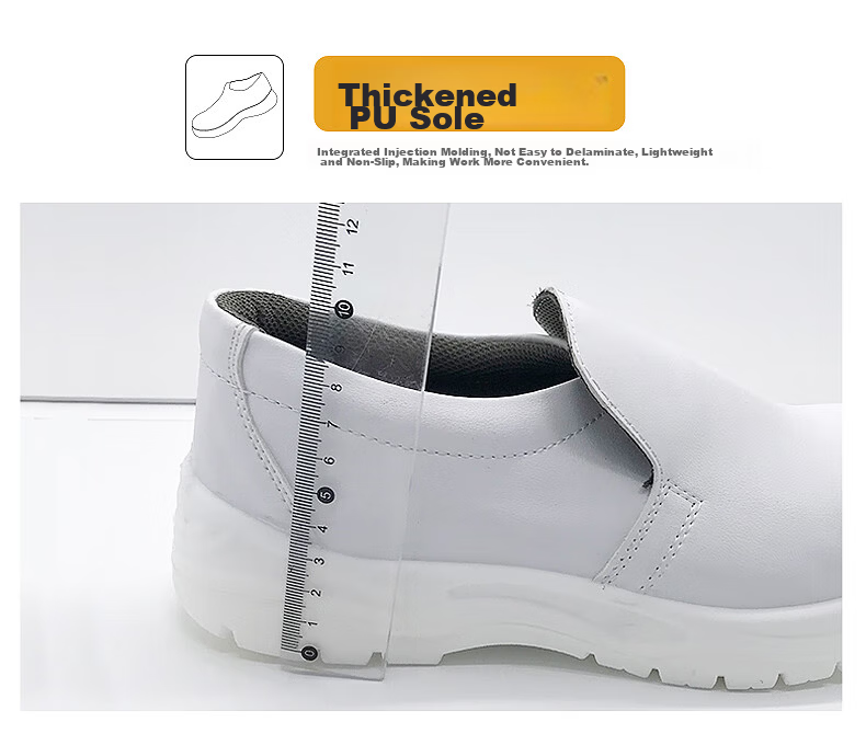 Mulang Anti-Static Safety Shoes Steel Toe Dust-Free Shoes Food Factory Electronic Workshop Professional Non-Slip Work Shoes White Size 42 14