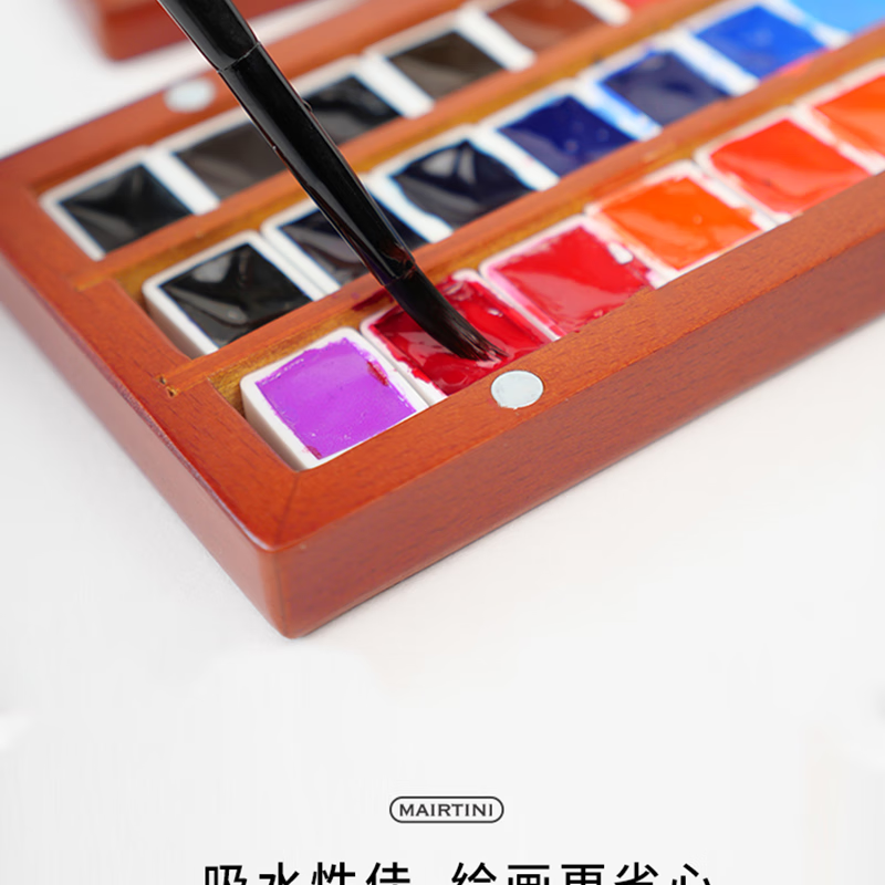 MAIRTINI Black Swan Travel Watercolor Brush, Nylon Bristle, Portable Metal Handle, Paint Brush, Professional Art Student Painting No. 1 Single Piece, Academy Grade MQ417-01 11