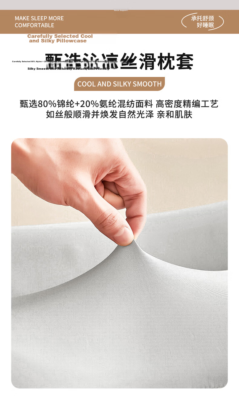 Grace Class A Ergonomic Neck Pillow for Adults Deep Sleep Removable Soft Cervical Memory Foam Pillow 35*50cm 14