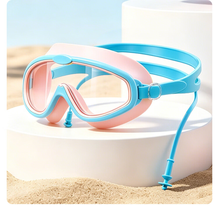 Dr. Ma Kids Swimming Goggles Hair Washing Tool Baby Anti-Fog Waterproof Large Frame Swim Glasses Infant Bath Protective Eyewear Pink 17