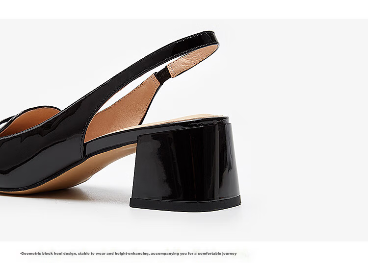 Le Saunda Elegant Commuter Round-Toe Backless Sandals Women 5M49401 Black BKP Size 35 8