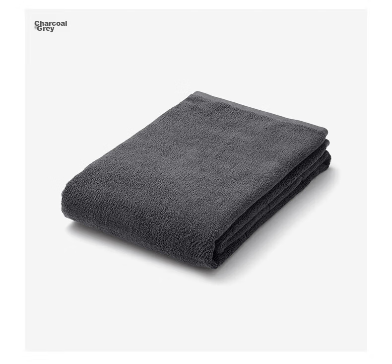 MUJI Cotton Plush Soft Large Bath Towel Pure Cotton Grey 80×160cm 7