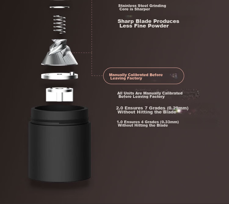 MAVO Wizard All-Purpose Manual Coffee Grinder Hand-Crank Coffee Bean Grinder CNC Burr Mill Obsidian Black 5