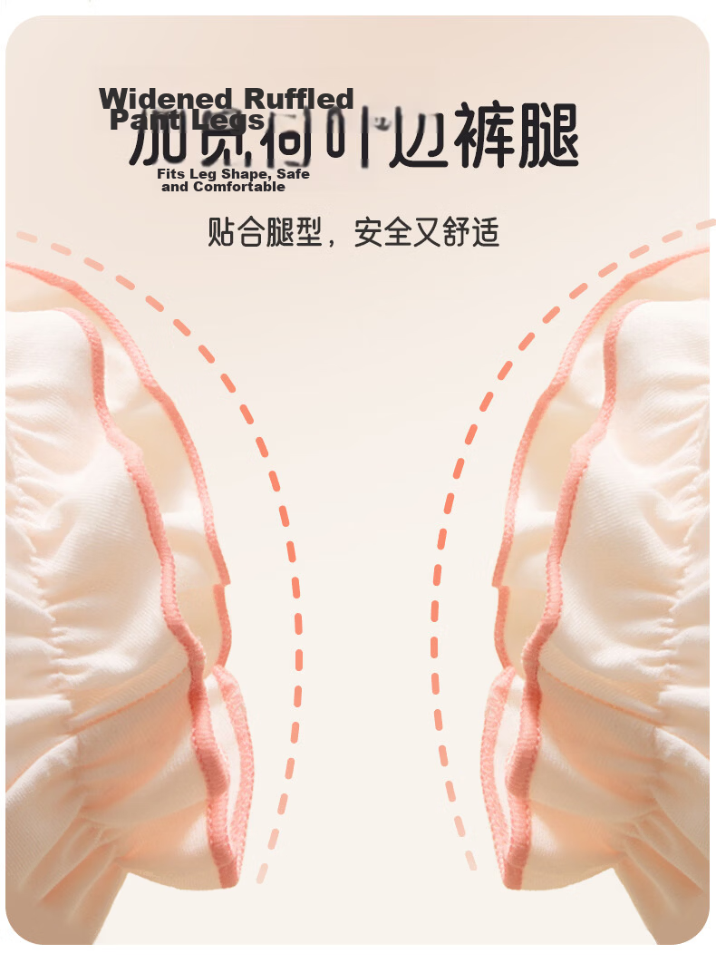 Aibao Baby Bread Pants Girls Pure Cotton Triangle Shorts Children's Underwear Training Pants 4-Pack Ice Cream 100 Size T291 21
