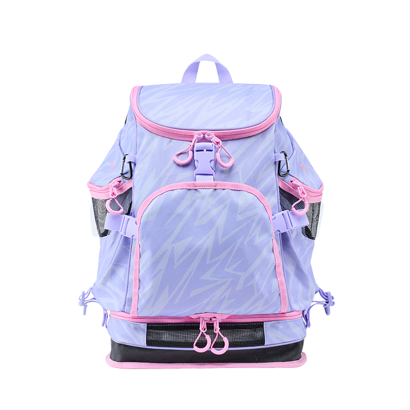 ANTA Swimming Bag Wet and Dry Separation Double Shoulder Strap Shoe Compartment Children's Youth Training Waterproof Swimwear Storage Training Fitness Bag Pink Purple