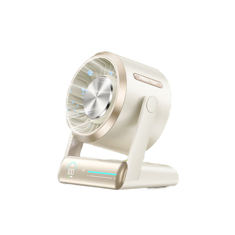 High-Performance White Ion Negative Cooling Desktop Fan Ultra-Quiet Portable Small Fan Silent Electric Fan for Dormitory Office Home Outdoor Camping Purification Fan