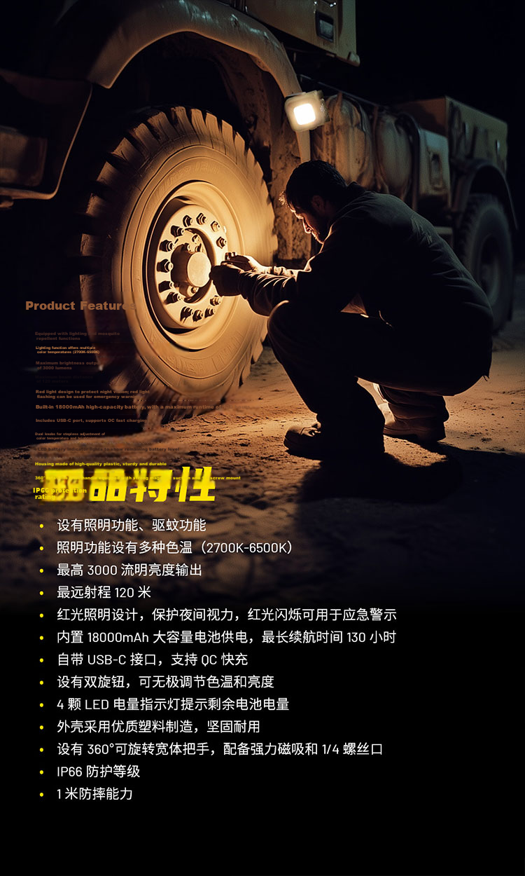NITECORE NWL30 Outdoor Work Light Multifunctional Illumination Mosquito Repellent Nighttime Automotive Repair Light 14
