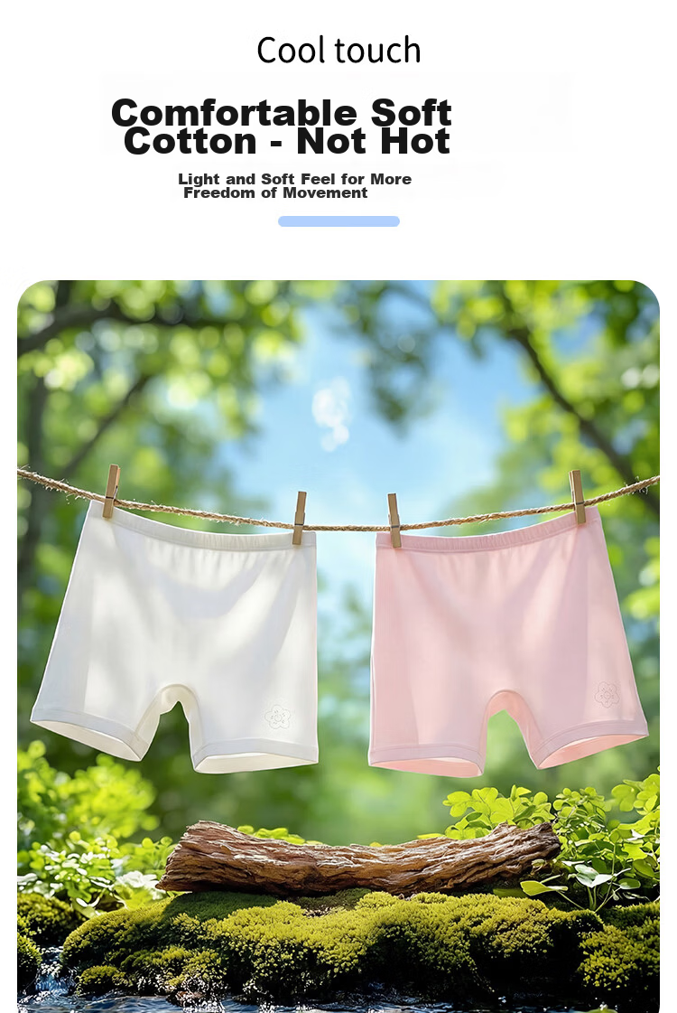 Urban Beauty Girls' Children's Underwear Safety Shorts Summer Thin Antibacterial Anti-Exposure Boxer Briefs for Older Girls 3