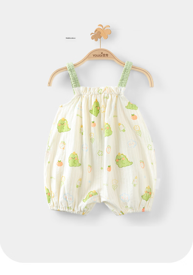 Youqi Baby Summer Sleeveless Lightweight Breathable Pajamas Outing Romper Infant One-Piece Baby Jumpsuit 10