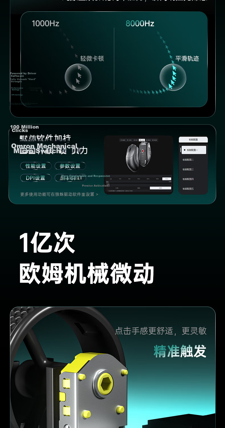 AULA SC800Max Lightweight Wireless Mouse PAW3950 Anti-Interference 2.4G/Bluetooth/Wired Tri-Mode Native Dual 8K Report Rate Office Gaming Esports Mouse White 11
