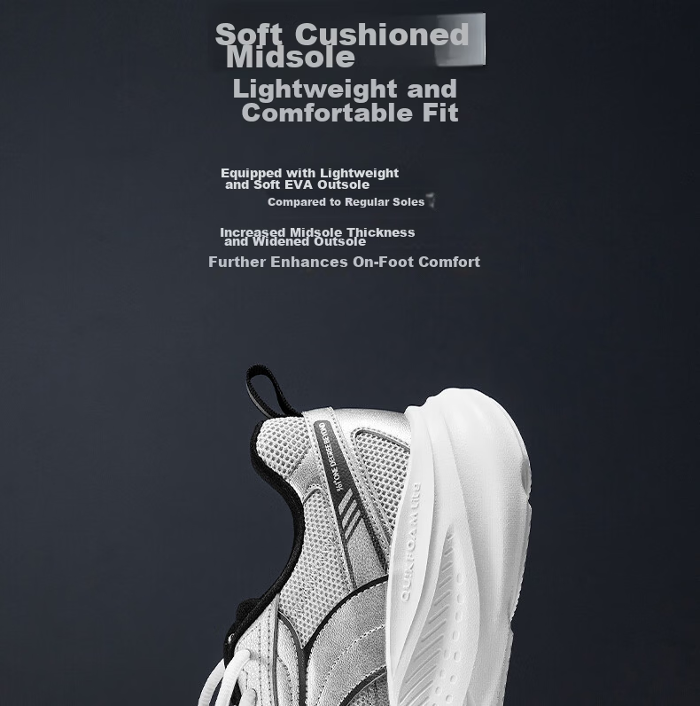 361° Xingyue 1.5 Men's Sports Shoes Summer Breathable Lightweight Shock Absorption Running Shoes Wide Fit Commuter Shoes 672632225-1 11