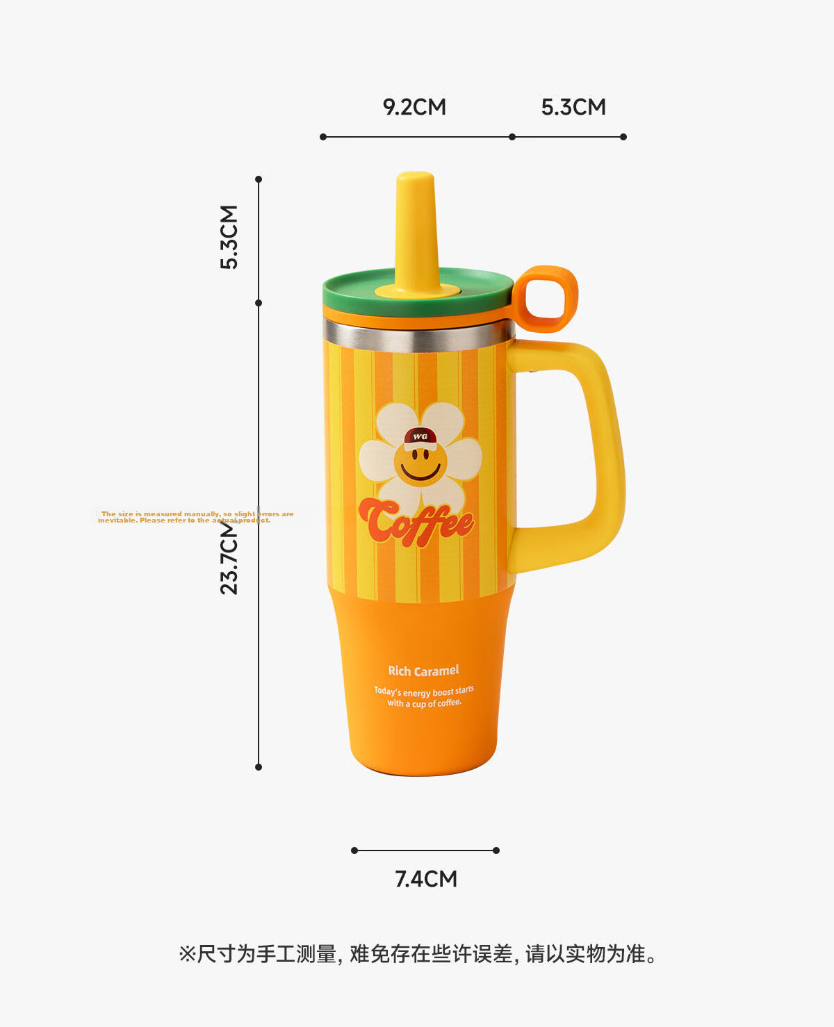 GLASSLOCK & wigglewiggle Collaboration Insulated Tumbler 950ml Large Capacity 316 Stainless Steel Straw Cup Desktop Handle Cup 19